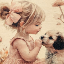 DREWNIANE PUDEŁKO Z DZIEWCZYNKĄ